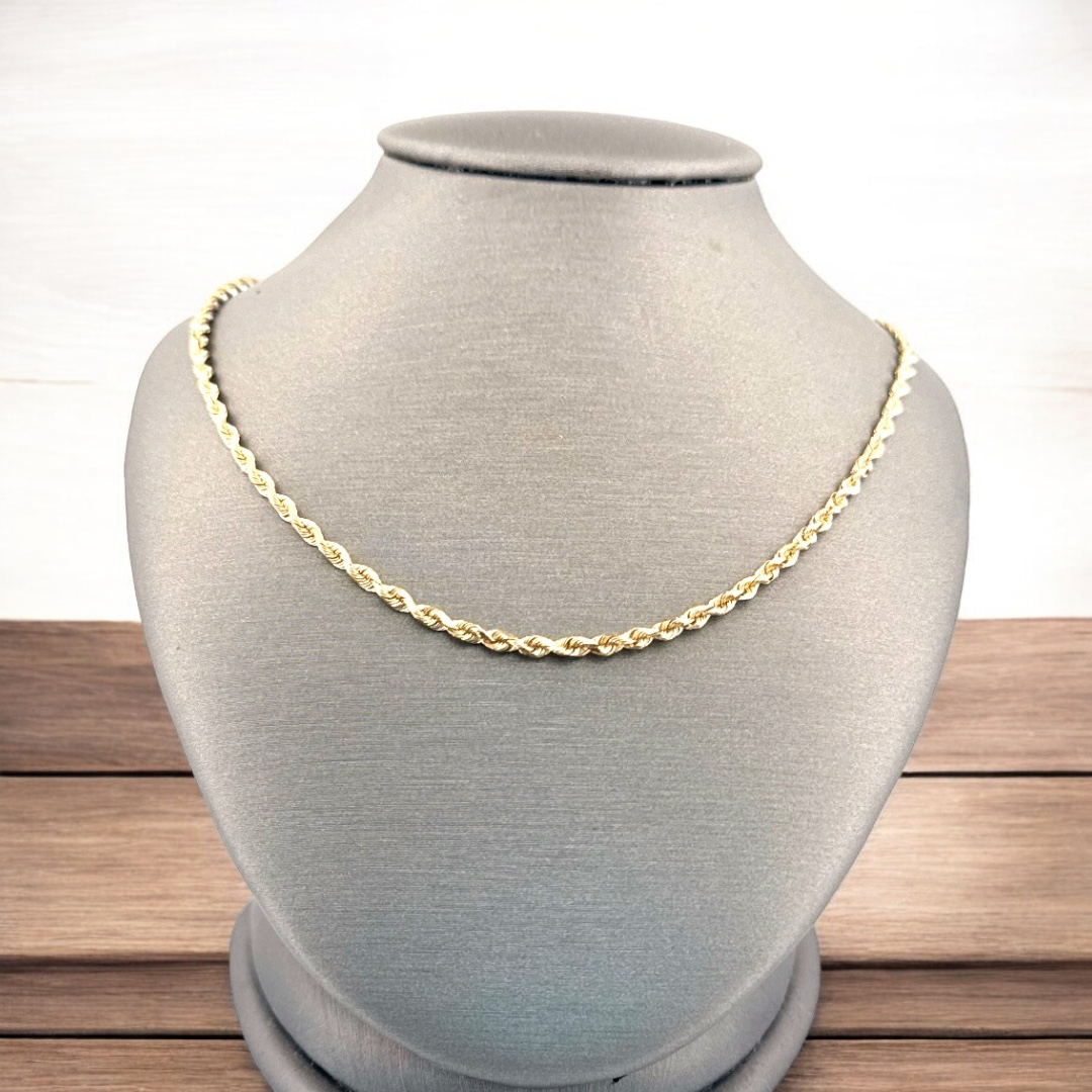 10kt Yellow Gold 30″ Diamond Cut Rope Gold Jewelry Platinum Jewelers MS 10kt Yellow Gold 30" Diamond Cut Rope