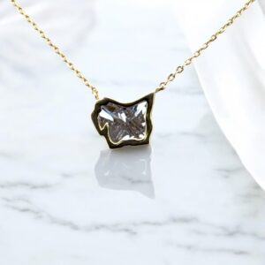 1.15 Carat Custom Cut Scottie Terrier Lab Diamond Pendant Necklace in 14kt Yellow Gold Gold Jewelry Platinum Jewelers MS
