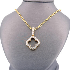 1 Carat total weight, Lab-Grown Diamond Clover Necklace Lab Diamond Platinum Jewelers MS