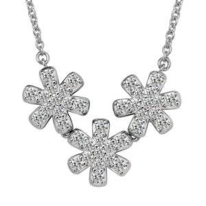 Chic 1.5 Carat Lab Grown Diamond Sterling Silver Necklace, 18″ Diamond Fashion Platinum Jewelers MS