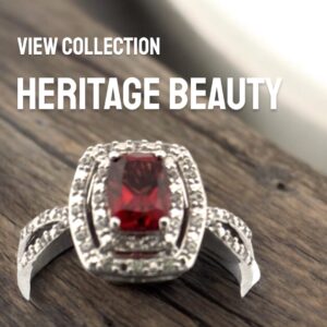 Garnet Center Stone with White Zircon Halo Design in Sterling Silver Garnet Platinum Jewelers MS