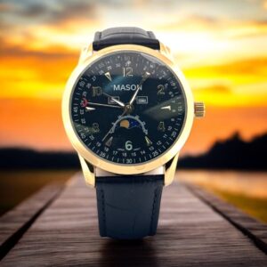 Mason Men’s Watch – Parker Collection, Midnight Face with Moon Phase Dial Mason Watches Platinum Jewelers MS Mason Men’s Watch – Parker Collection, Midnight Face with Moon Phase Dial Mason Watches Platinum Jewelers MS
