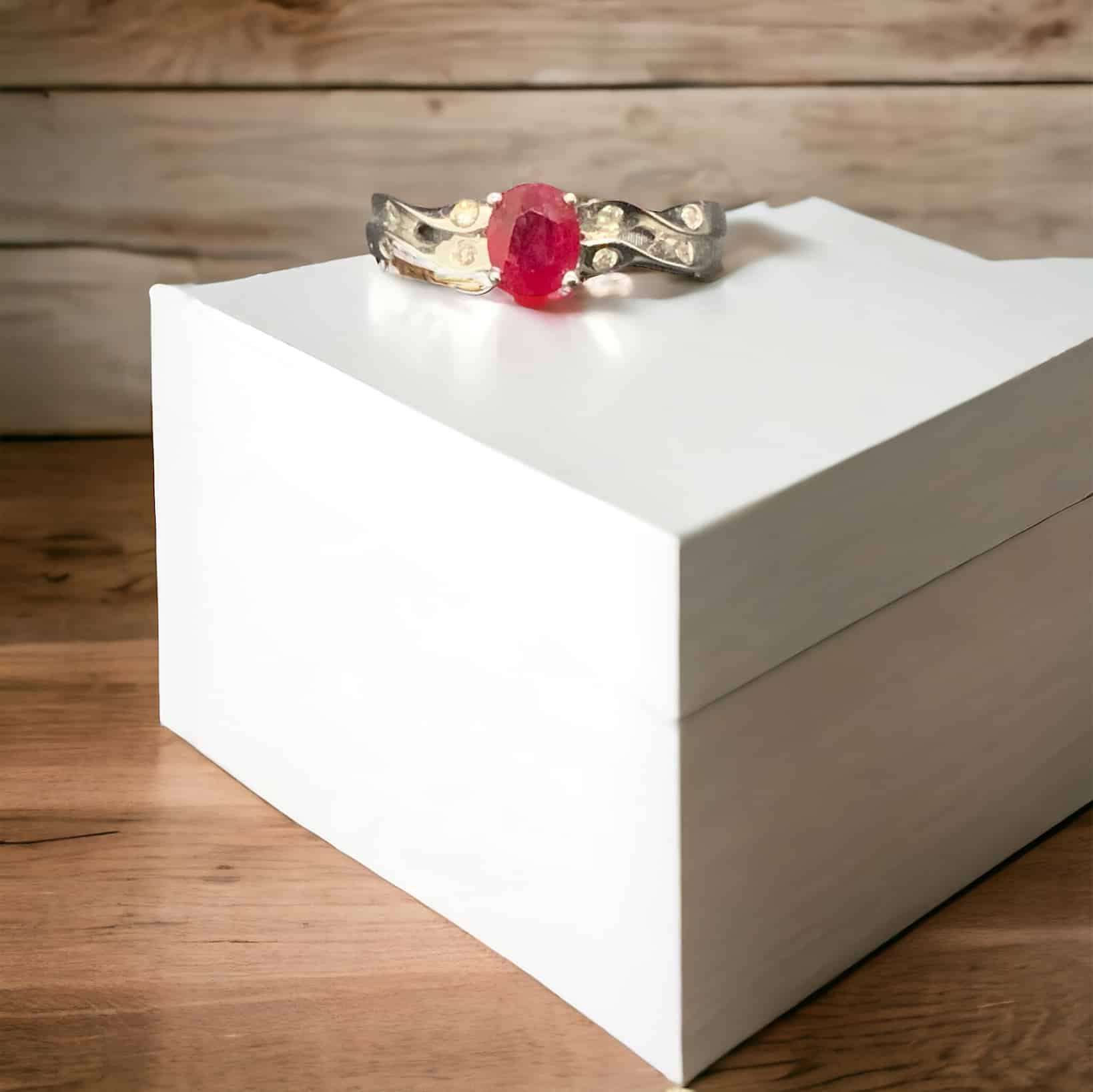 14kt White Gold Ruby Ring Ruby Platinum Jewelers MS 14kt White Gold Ruby Ring