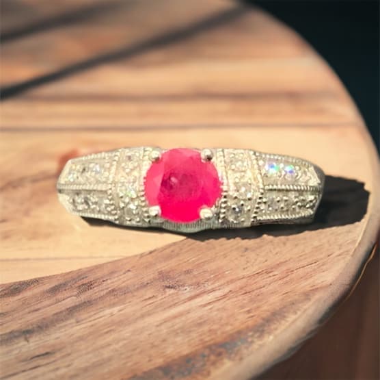 Ruby Diamond Ring Ruby Platinum Jewelers MS Ruby Diamond Ring