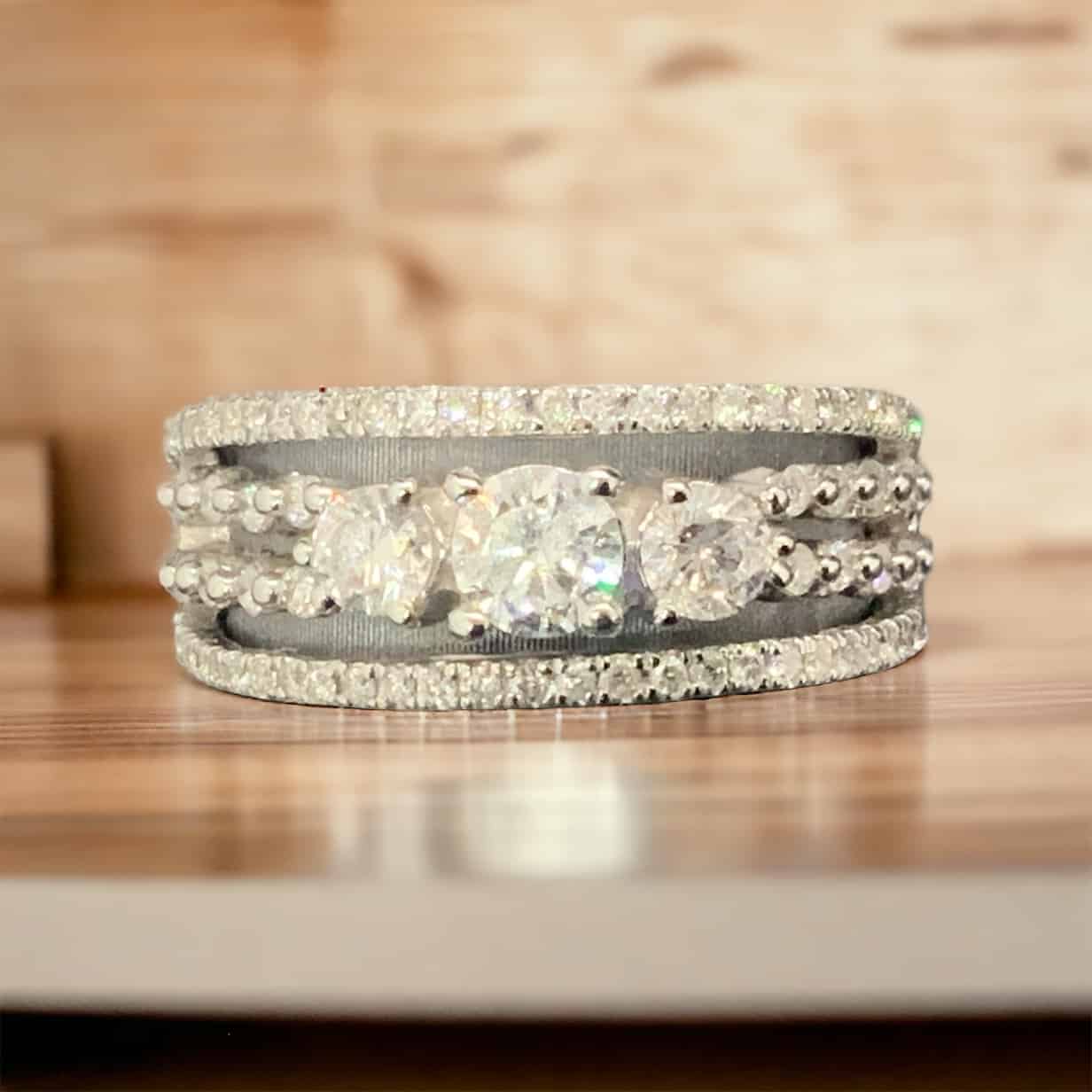 Bridal 4 Row Anniversary Platinum Jewelers MS Bridal 4 Row