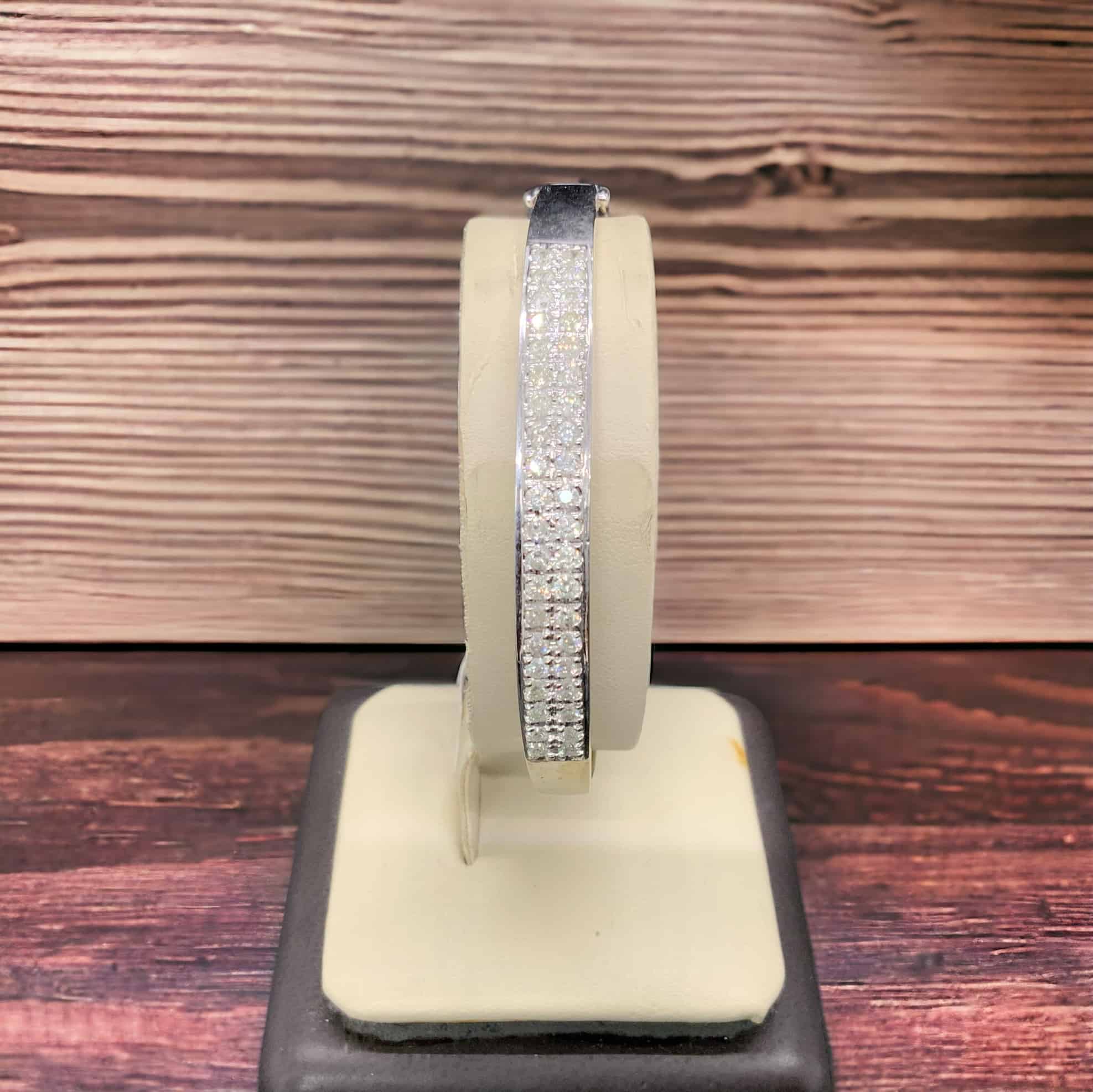 14kt White Gold Double Row Diamond Bangle Bangle Platinum Jewelers MS 14kt White Gold Double Row Diamond Bangle