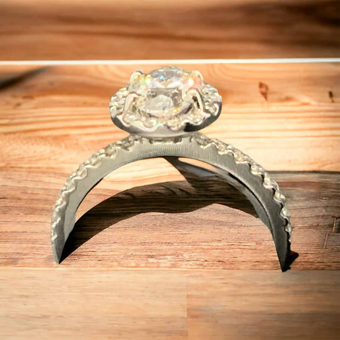 Elegant Halo Bridal Collection In White Gold Bridal Platinum Jewelers MS Elegant Halo Bridal Collection In White Gold - Image 2