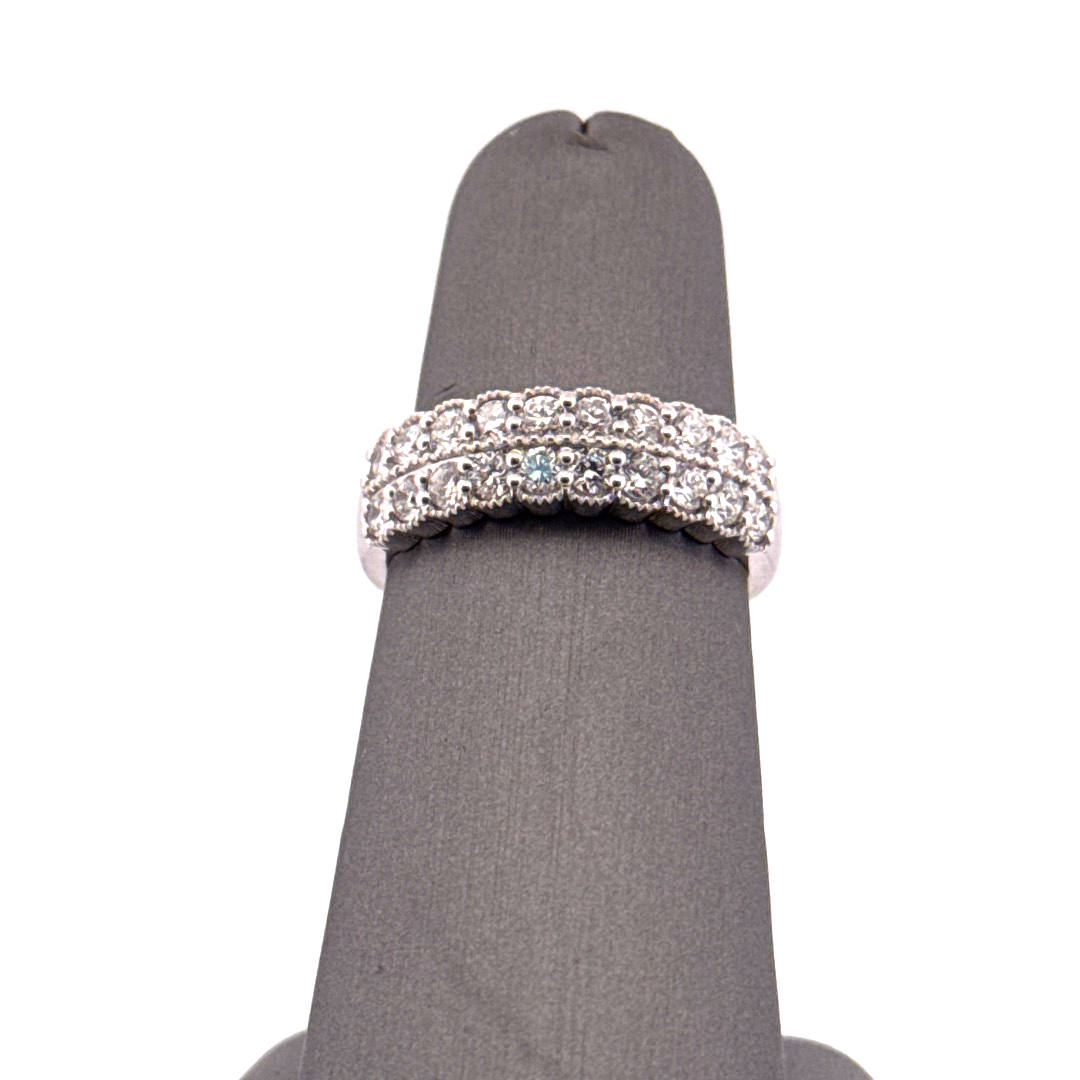 Elegant Sterling Silver Anniversary Band with Lab Grown 1 Carat Diamond TW Anniversary Platinum Jewelers MS Elegant Sterling Silver Anniversary Band with Lab Grown 1 Carat Diamond TW