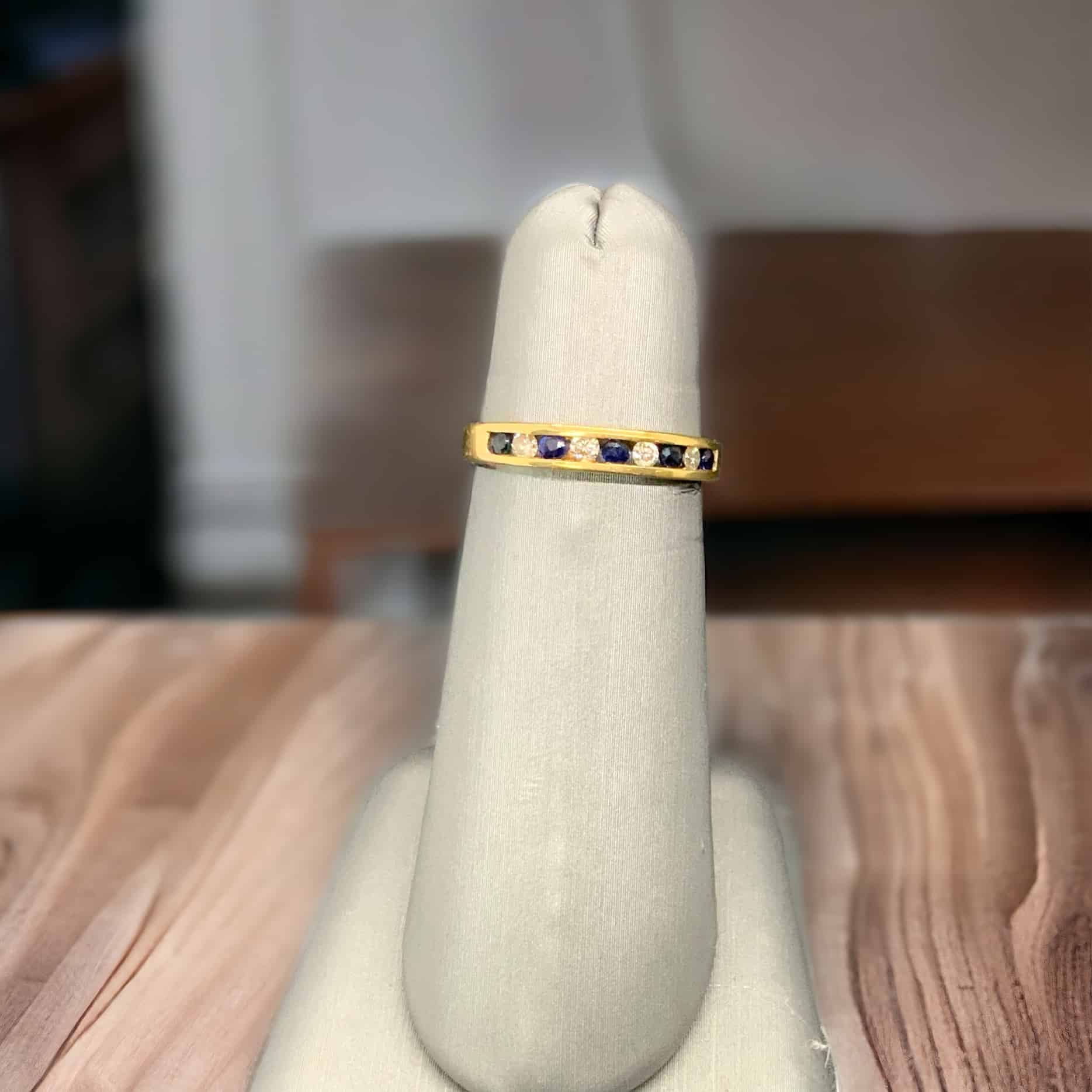 Anniversary Band with Sapphire and Diamond Anniversary Platinum Jewelers MS Anniversary Band with Sapphire and Diamond