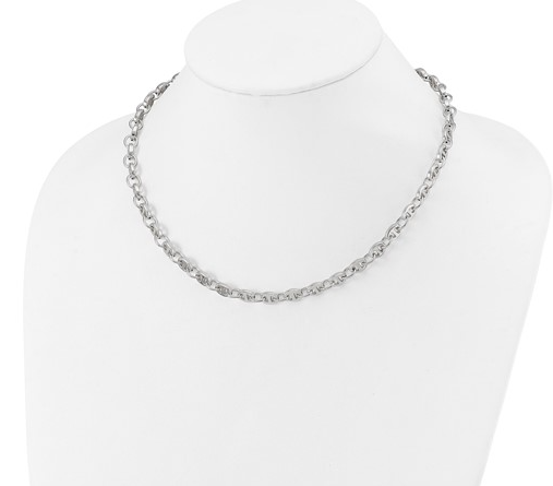 18″ Sterling Silver Anchor Link Necklace with 6.21 MM Width Silver Necklace Platinum Jewelers MS 18" Sterling Silver Anchor Link Necklace with 6.21 MM Width - Image 2