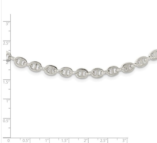 18″ Sterling Silver Anchor Link Necklace with 6.21 MM Width Silver Necklace Platinum Jewelers MS