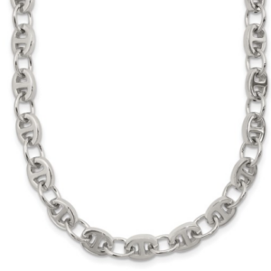18″ Sterling Silver Anchor Link Necklace with 6.21 MM Width Silver Necklace Platinum Jewelers MS