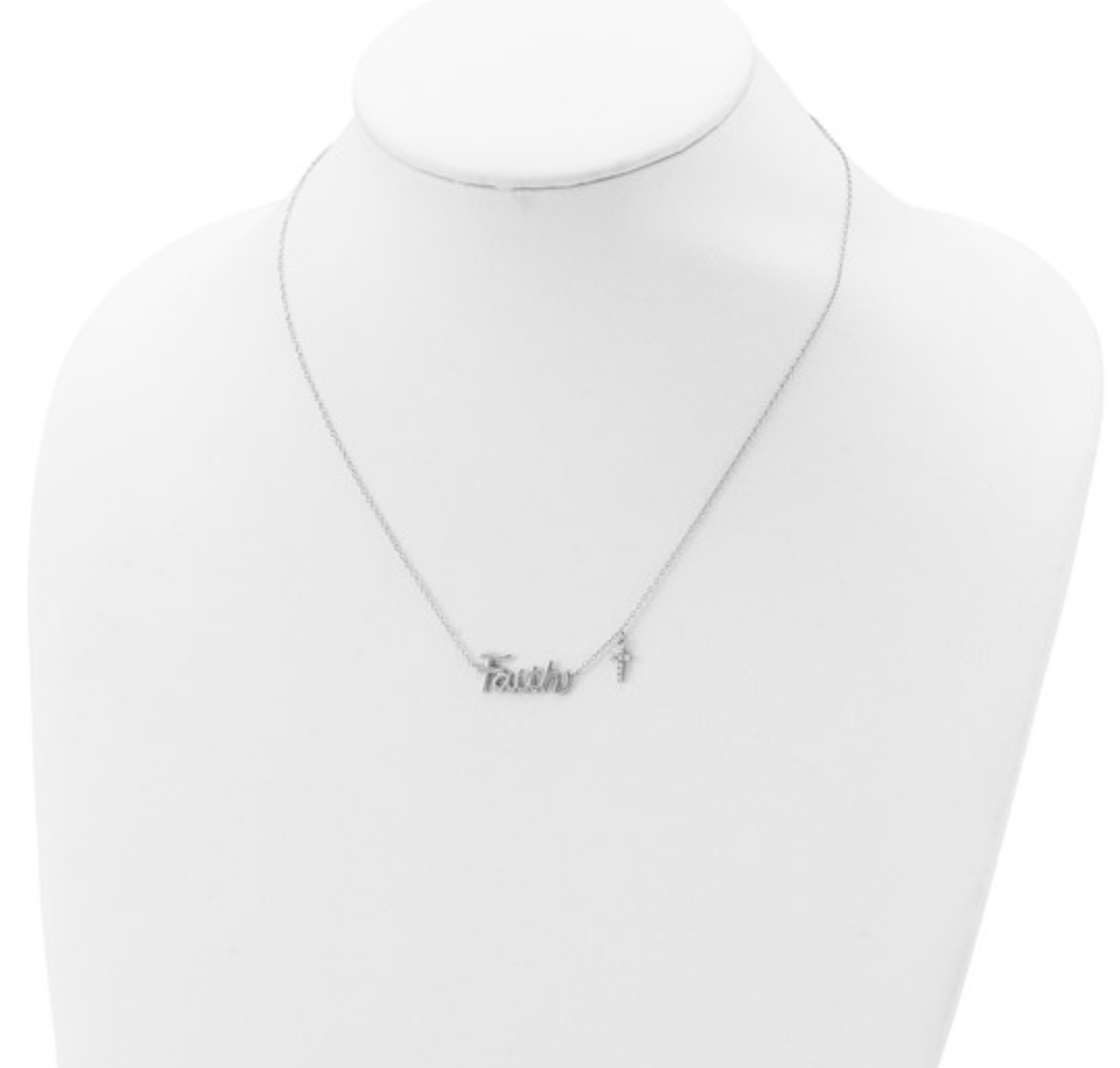 Elegant Sterling Silver Faith/ Cross Necklace Cross Platinum Jewelers MS