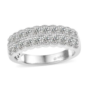 1 Carat Total Weight Lab Grown Diamond Anniversary Band Anniversary Platinum Jewelers MS