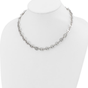 18″ Sterling Silver Mariner Link Necklace with 9.9 MM Width Silver Necklace Platinum Jewelers MS