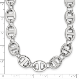 18″ Sterling Silver Mariner Link Necklace with 9.9 MM Width Silver Necklace Platinum Jewelers MS
