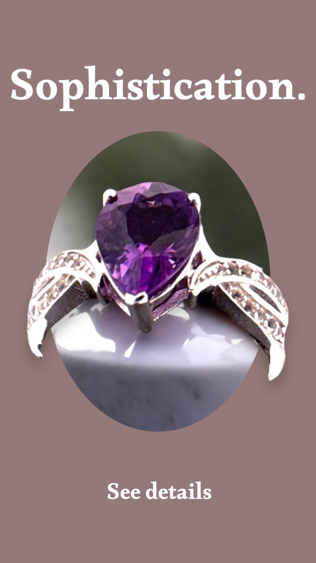 Amethyst and White Topaz Ring Amethyst Platinum Jewelers MS Amethyst and White Topaz Ring - Image 2