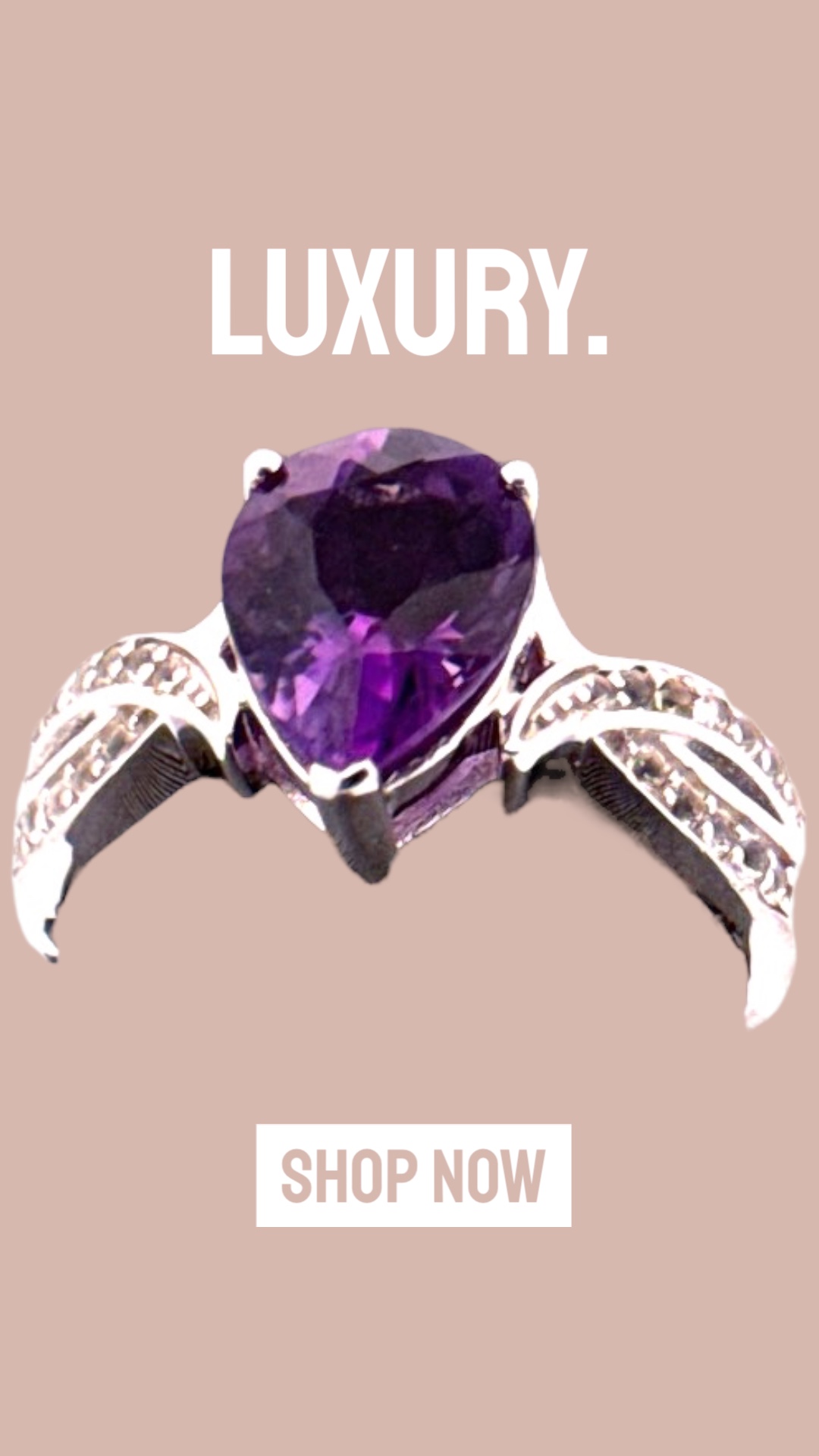 Amethyst and White Topaz Ring Amethyst Platinum Jewelers MS Amethyst and White Topaz Ring - Image 3