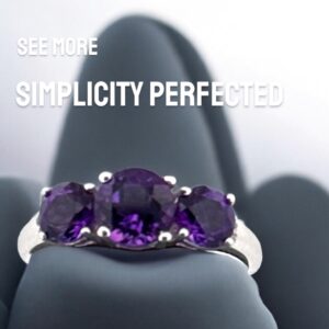 Round Amethyst and White Topaz Accent Sterling Silver Ring Amethyst Platinum Jewelers MS