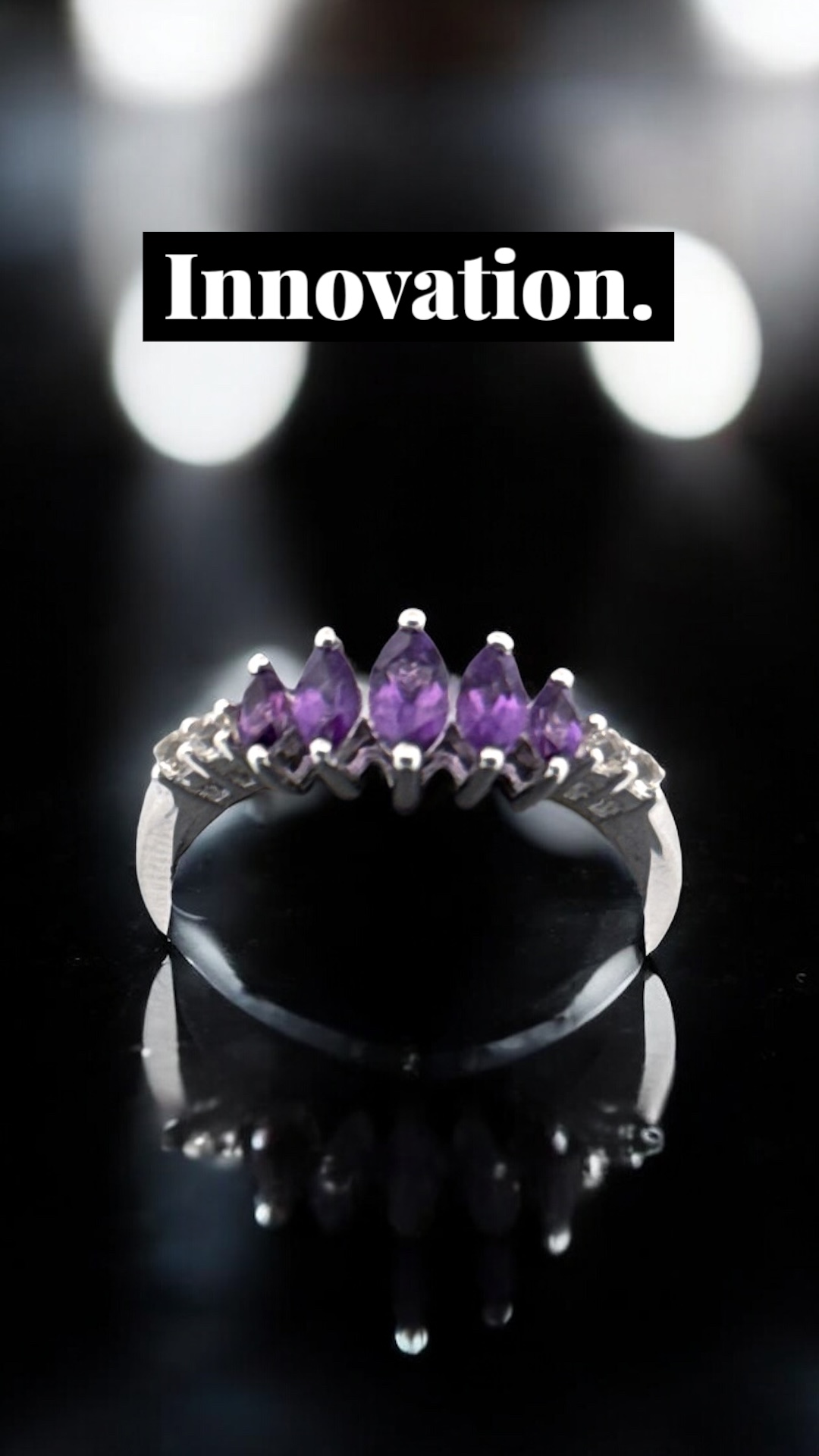 Marquise Amethyst White Topaz Accent Stones on Sterling Silver Amethyst Platinum Jewelers MS