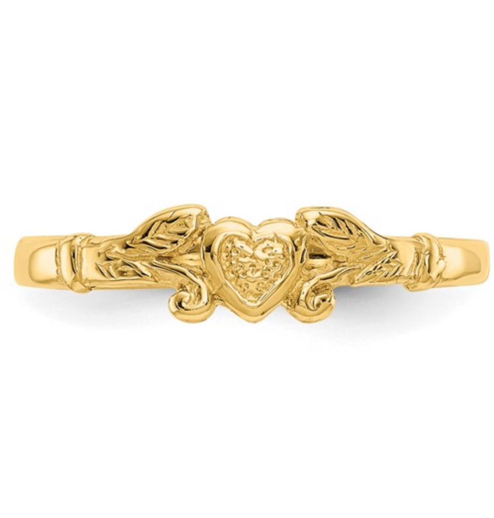 Charming 10k Gold Heart Baby Ring Gold Jewelry Platinum Jewelers MS Charming 10k Gold Heart Baby Ring - Image 2