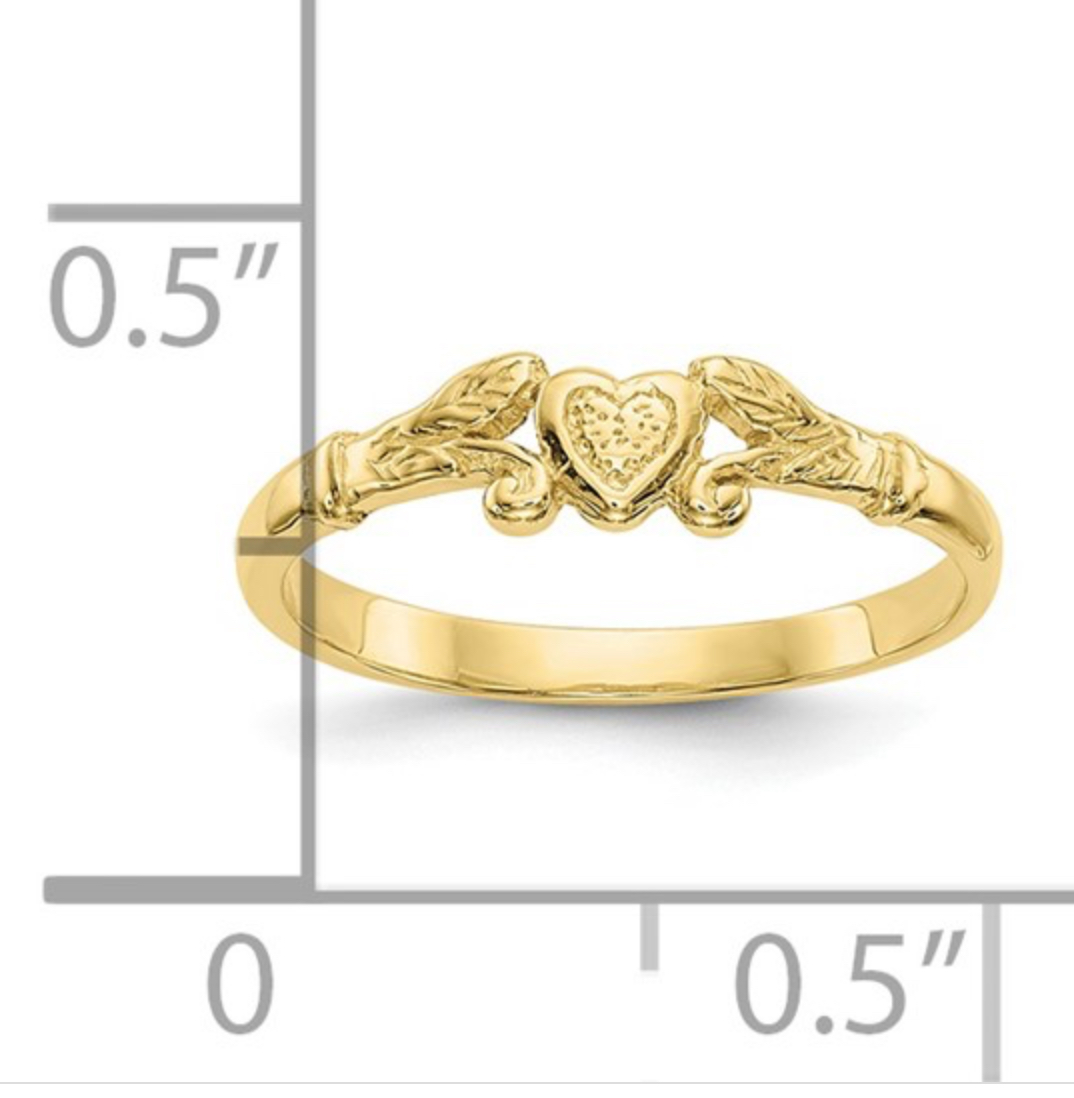 Charming 10k Gold Heart Baby Ring Gold Jewelry Platinum Jewelers MS Charming 10k Gold Heart Baby Ring - Image 5