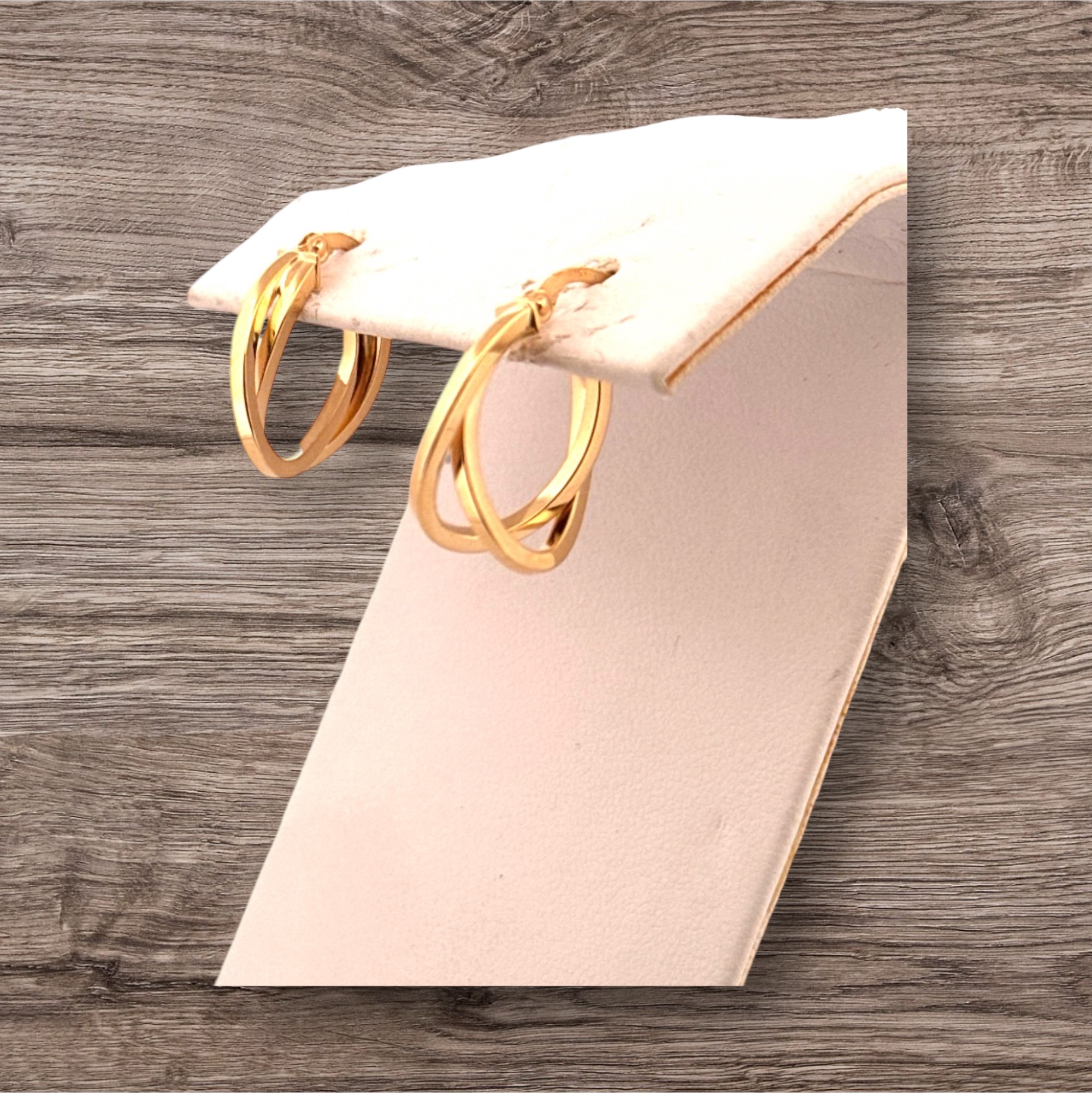 10kt Yellow Gold Double Interlocking Oval Hoops – Elegant and Classy Gold Jewelry Earrings Platinum Jewelers MS 10kt Yellow Gold Double Interlocking Oval Hoops - Elegant and Classy Gold Jewelry - Image 2