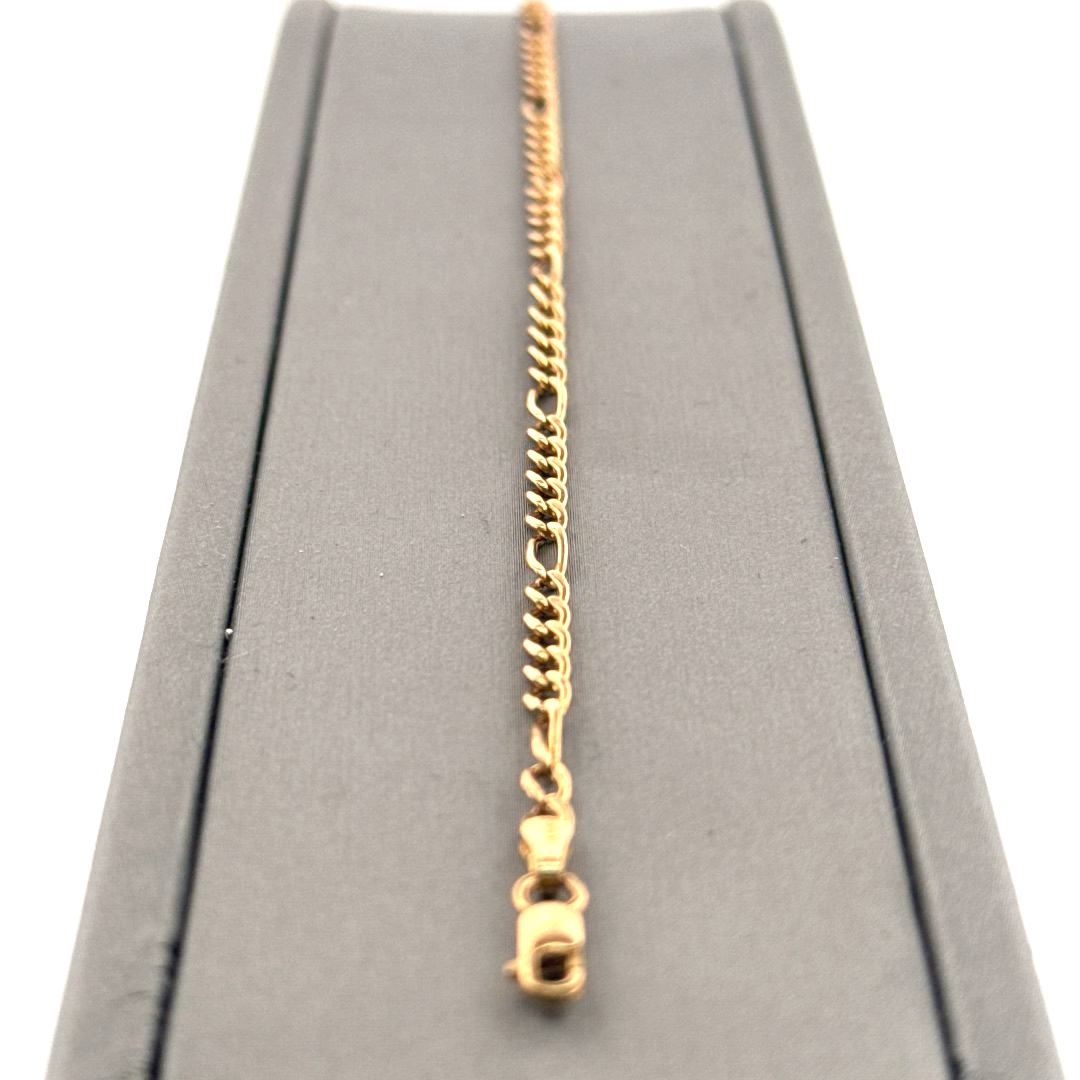 Figaro Link 14kt Yellow Gold 10″ Anklet Anklet Platinum Jewelers MS Figaro Link 14kt Yellow Gold 10" Anklet