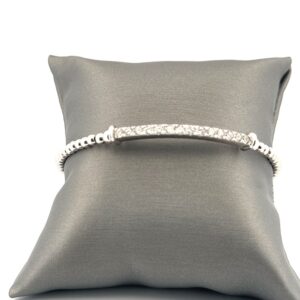 1.11 Carat Lab Grown Diamond Sterling Silver Cuff Bangle Bangle Platinum Jewelers MS