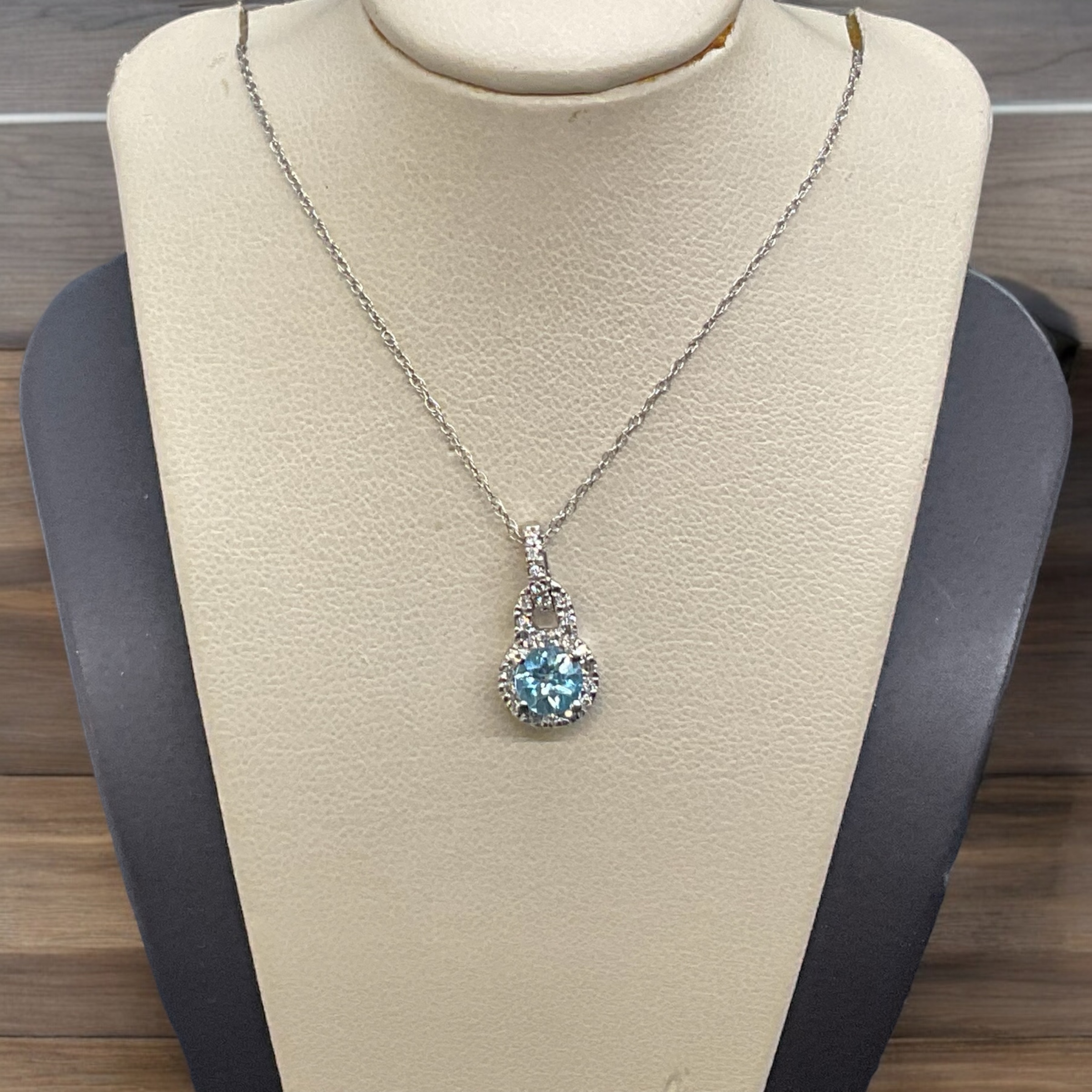 Blue Topaz Halo Pendant Blue Topaz Platinum Jewelers MS Blue Topaz Halo Pendant