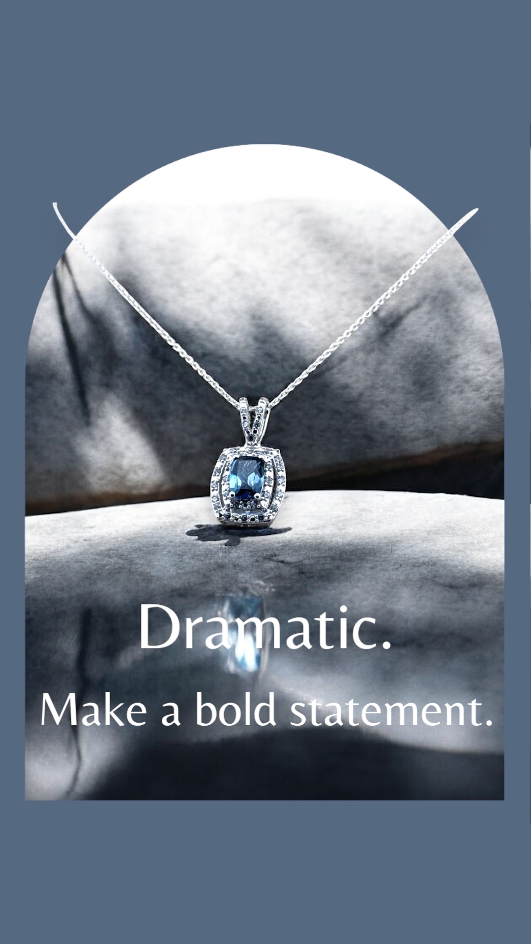 Blue Topaz Center Stone with White Zircon Halo Design in Sterling Silver Blue Topaz Platinum Jewelers MS Blue Topaz Center Stone with White Zircon Halo Design in Sterling Silver - Image 2