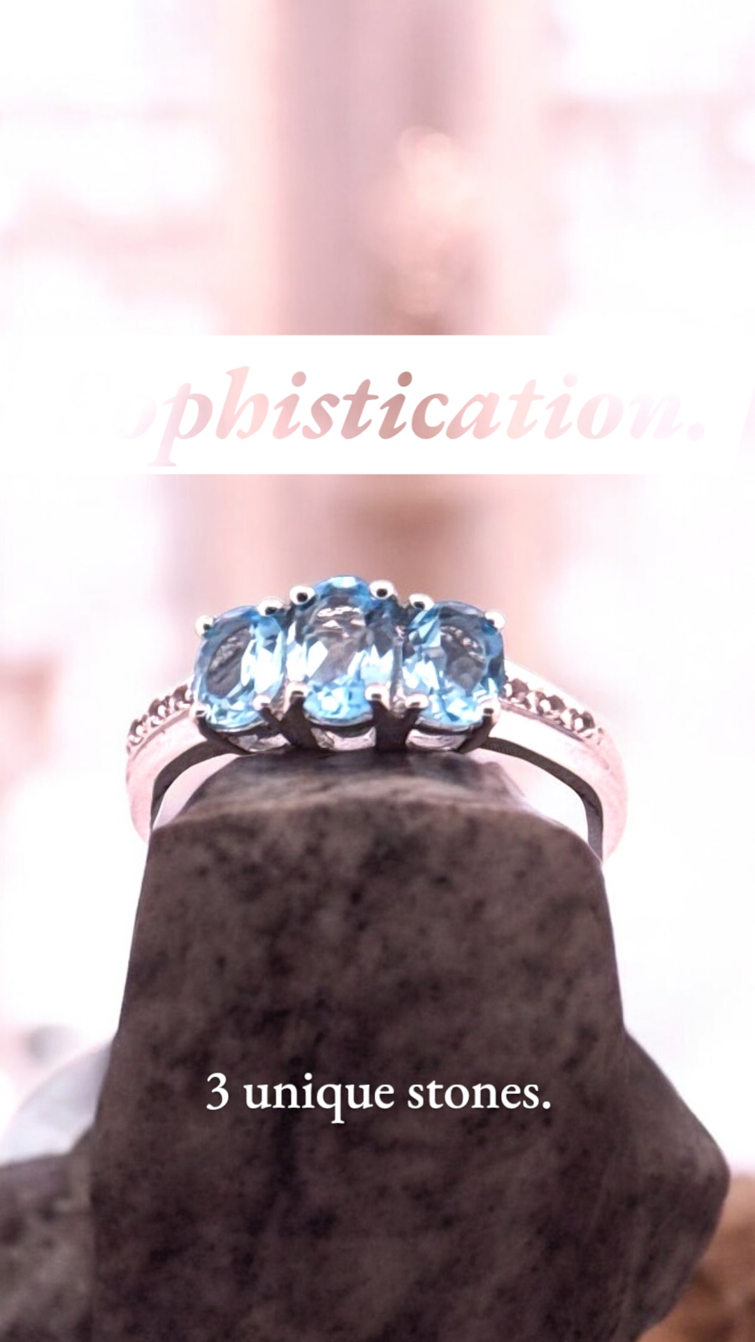 Oval Swiss Blue and White Topaz Sterling Silver Ring Blue Topaz Platinum Jewelers MS Oval Swiss Blue and White Topaz Sterling Silver Ring - Image 2
