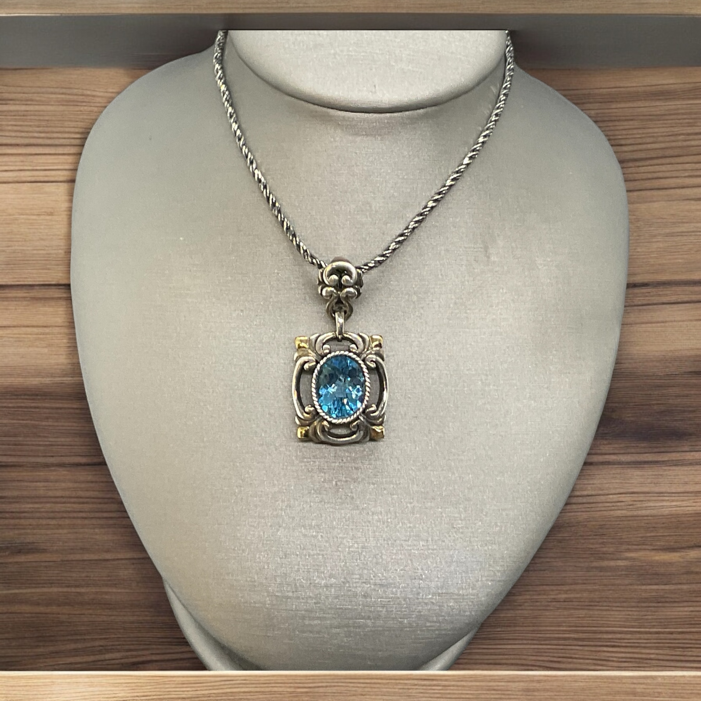 London Blue Topaz Pendant Blue Topaz Platinum Jewelers MS London Blue Topaz Pendant