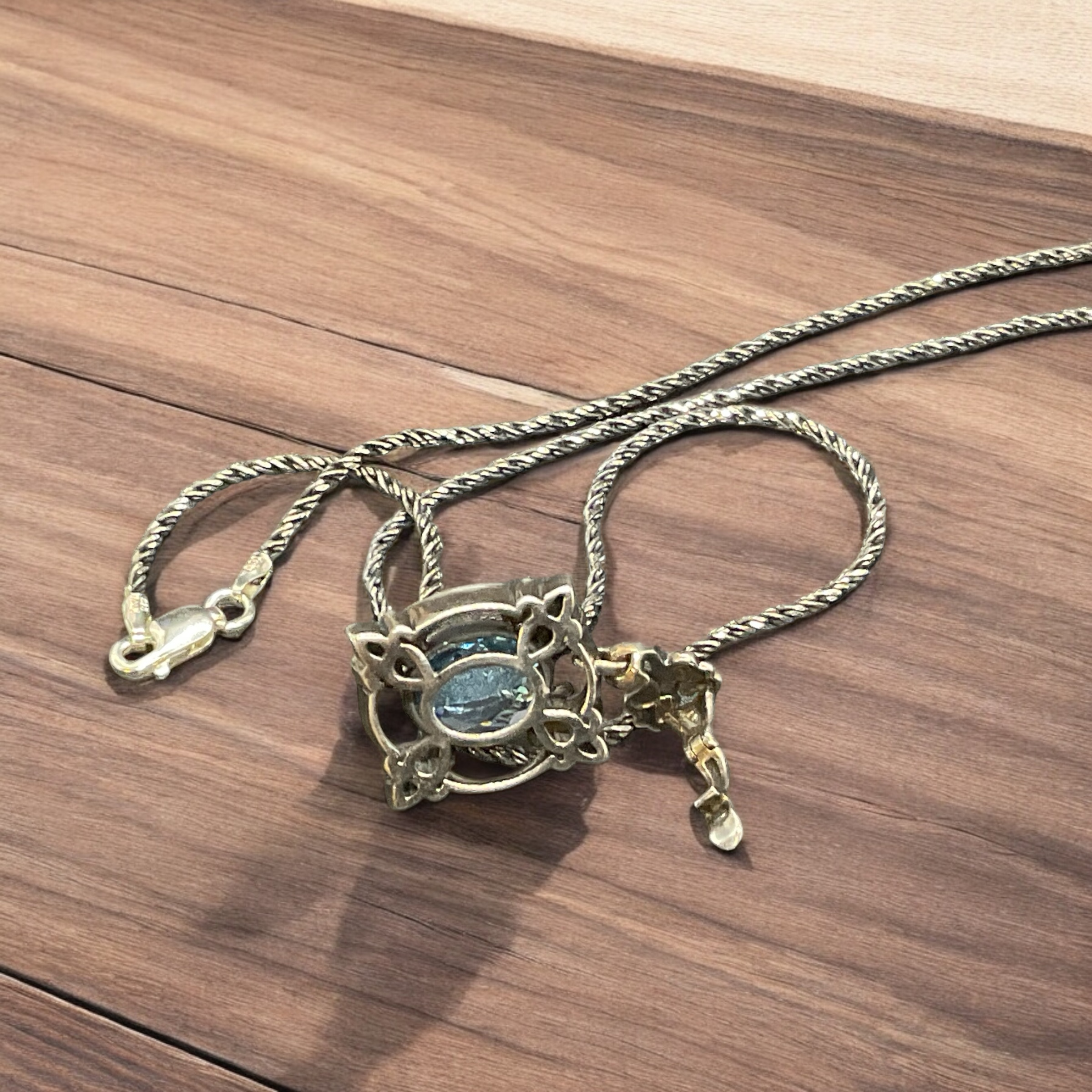 London Blue Topaz Pendant Blue Topaz Platinum Jewelers MS London Blue Topaz Pendant - Image 3