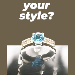 1 Carat Round Swiss Blue Topaz with White Topaz Accent Sterling Silver Ring Blue Topaz Platinum Jewelers MS