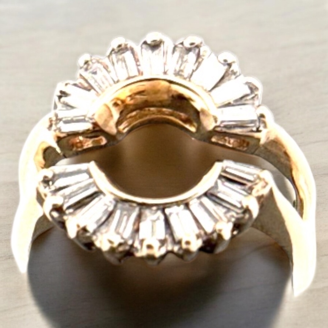 14kt Yellow Gold Ring Guard Diamond Ring Anniversary Platinum Jewelers MS 14kt Yellow Gold Ring Guard Diamond Ring