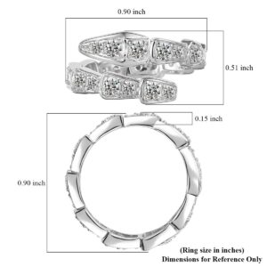 1.5 Carat Diamond Snake Design Ring with 26 Round Brilliant Diamonds in Sterling Silver Diamond Fashion Platinum Jewelers MS