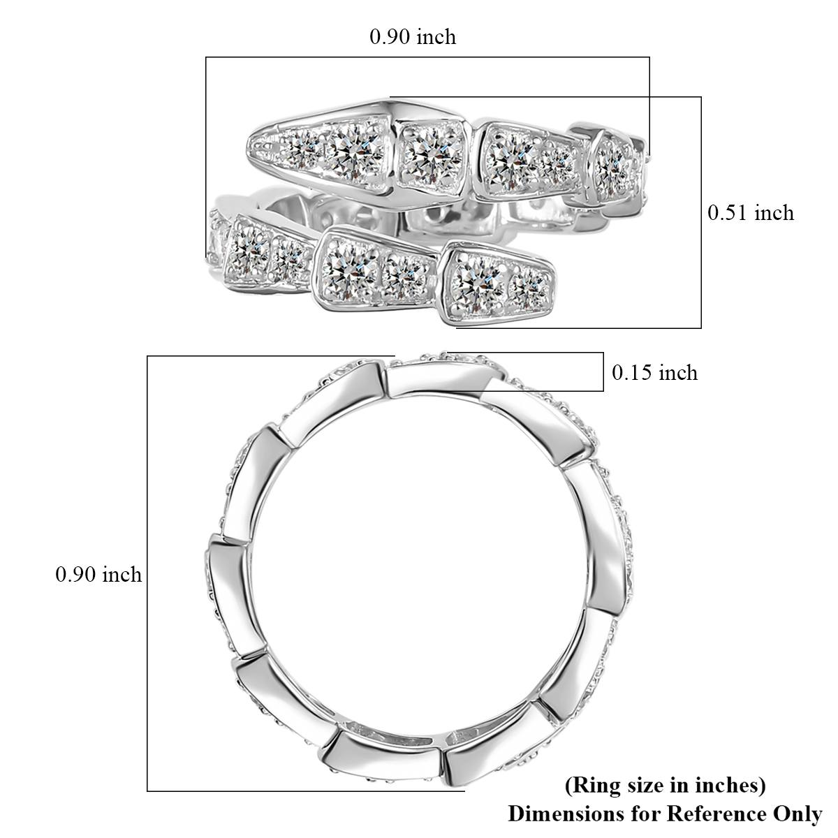 1.5 Carat Diamond Snake Design Ring with 26 Round Brilliant Diamonds in Sterling Silver Diamond Fashion Platinum Jewelers MS 1.5 Carat Diamond Snake Design Ring with 26 Round Brilliant Diamonds in Sterling Silver - Image 2
