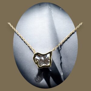 1.15 Carat Custom Cut Scottie Terrier Lab Diamond Pendant Necklace in 14kt Yellow Gold Gold Jewelry Platinum Jewelers MS