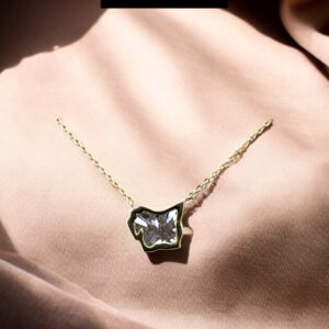 1.15 Carat Custom Cut Scottie Terrier Lab Diamond Pendant Necklace in 14kt Yellow Gold Gold Jewelry Platinum Jewelers MS