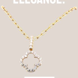 1 Carat total weight, Lab-Grown Diamond Clover Necklace Lab Diamond Platinum Jewelers MS