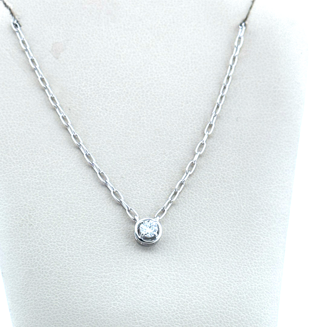 Lab Grown Diamond Sterling Silver Necklace, 18″ with 2″ Extension Lab Diamond Platinum Jewelers MS Lab Grown Diamond Sterling Silver Necklace, 18" with 2" Extension - Image 2