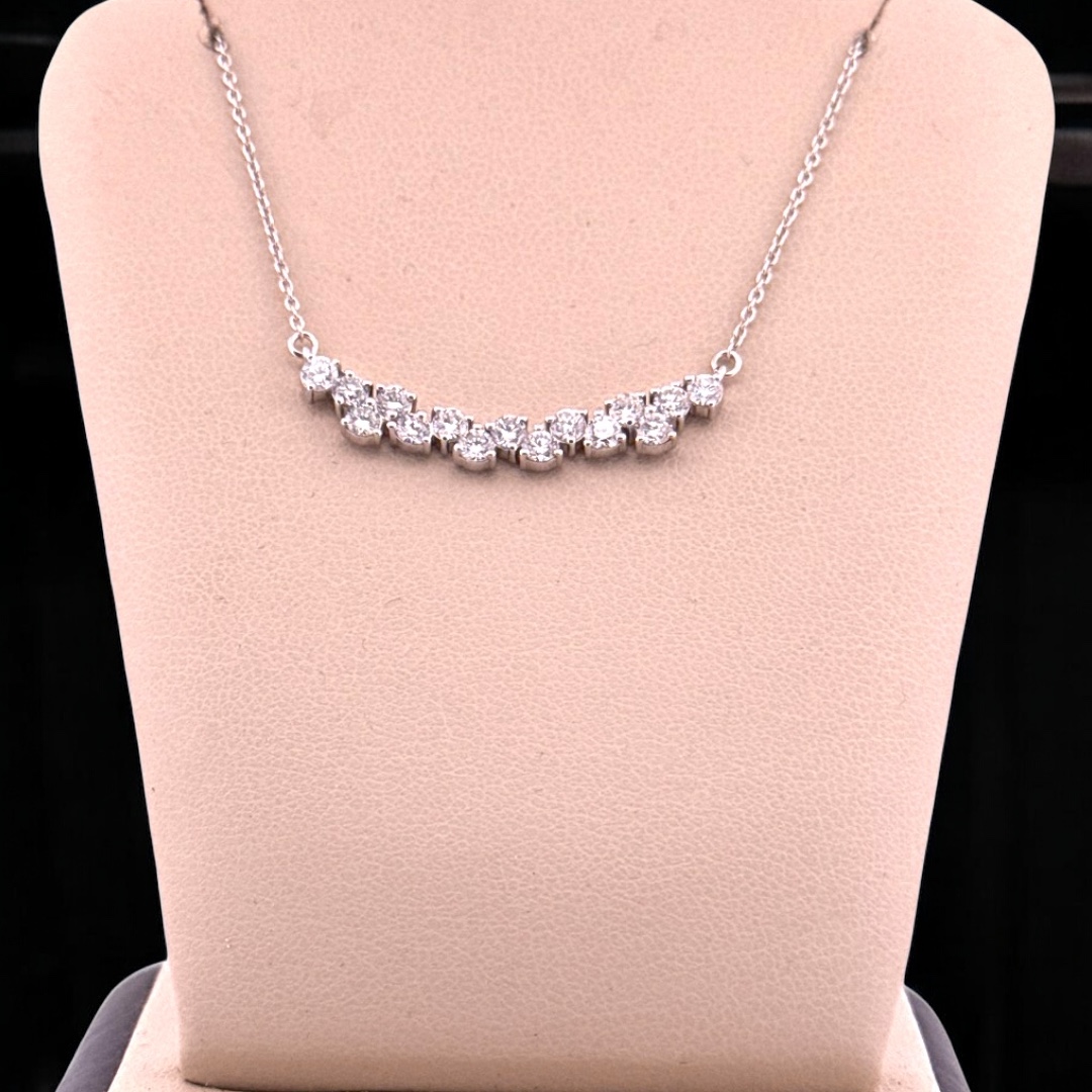 1 Carat Diamond Bar Necklace Diamond Fashion Platinum Jewelers MS 1 Carat Diamond Bar Necklace - Image 3