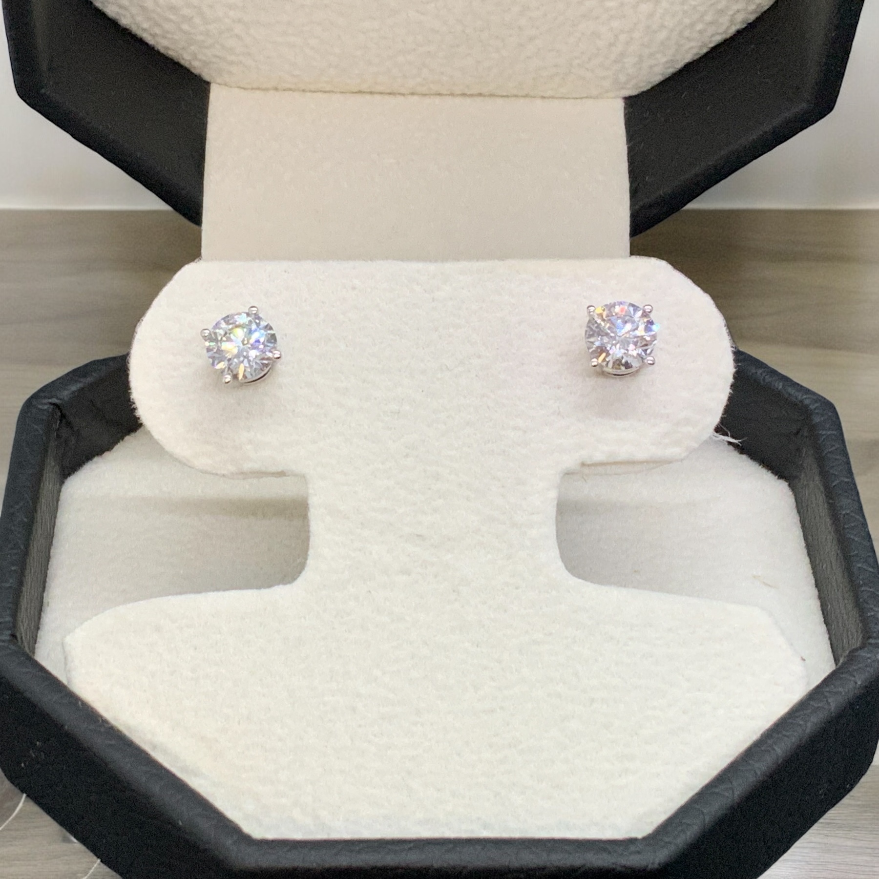 14kt White Gold – LG Diamond Studs Studs Platinum Jewelers MS 14kt White Gold - LG Diamond Studs