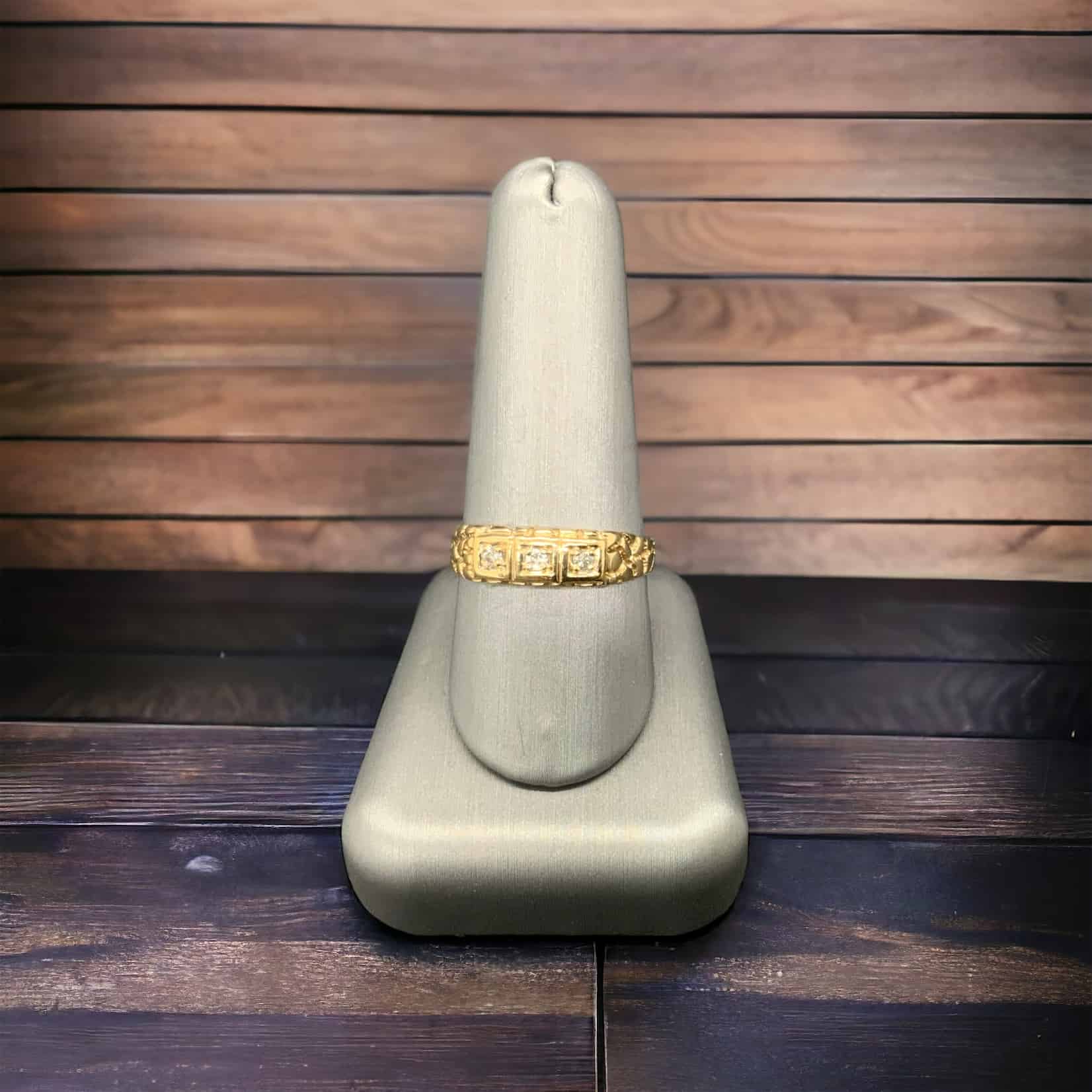 10kt Yellow Gold Men’s Nugget Ring Mens Platinum Jewelers MS 10kt Yellow Gold Men's Nugget Ring