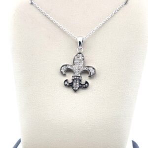 Fleur-de-lis Sterling Silver Pendant Necklace Necklace Platinum Jewelers MS