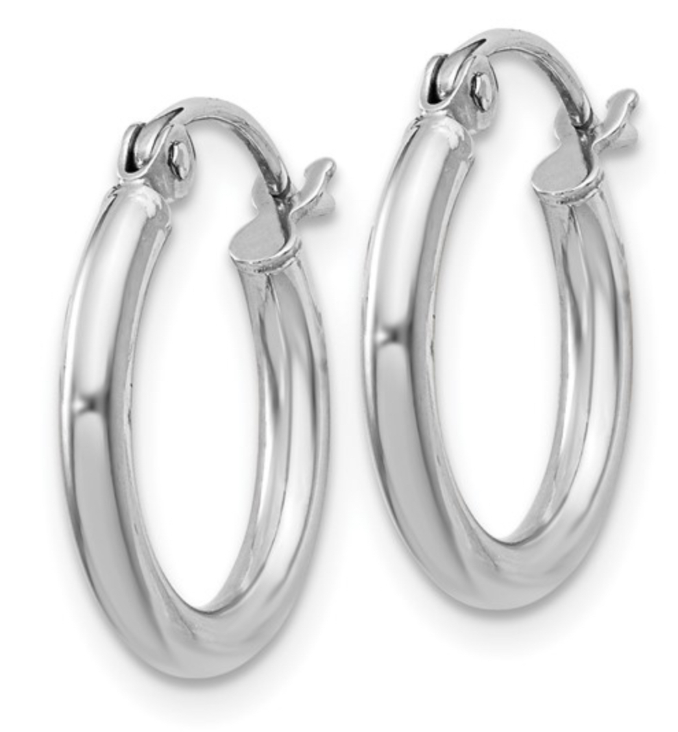 Sterling Silver 2 MM hoops Earrings Platinum Jewelers MS Sterling Silver 2 MM hoops - Image 2