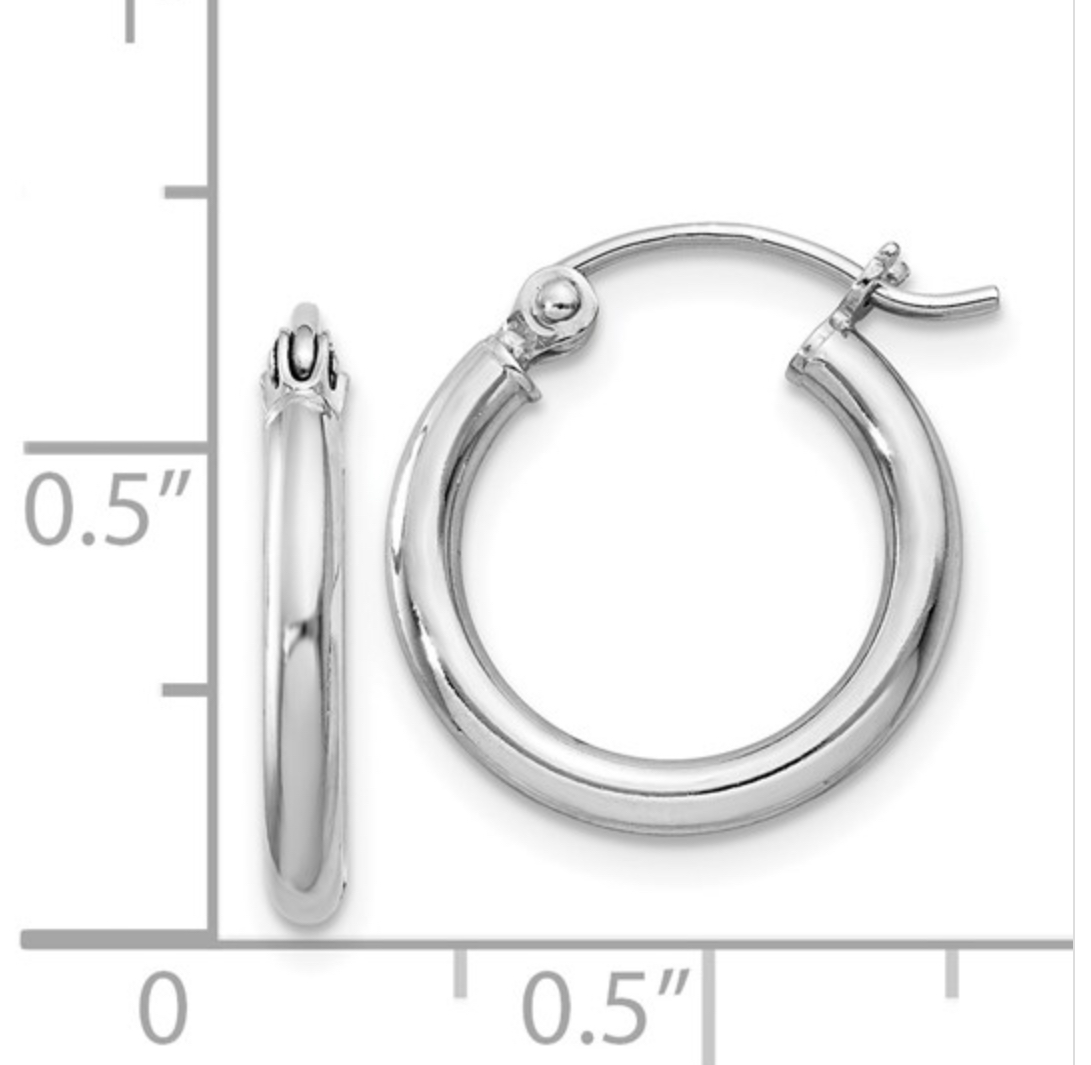 Sterling Silver 2 MM hoops Earrings Platinum Jewelers MS Sterling Silver 2 MM hoops - Image 3