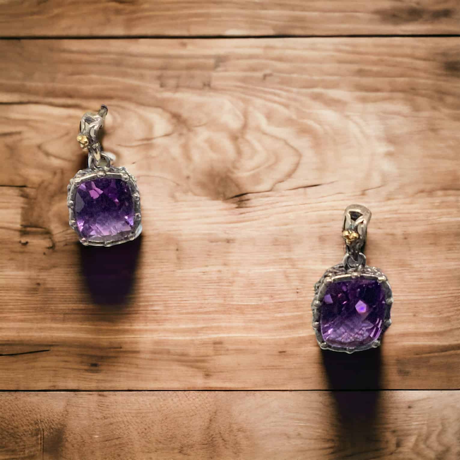 Amethyst Sterling Silver and 18kt Yellow Gold Amethyst Platinum Jewelers MS Amethyst Sterling Silver and 18kt Yellow Gold