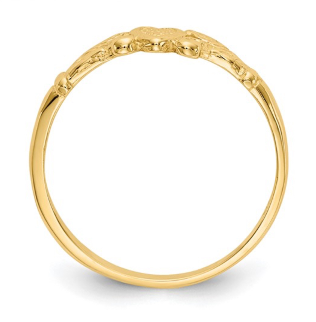 Charming 10k Gold Heart Baby Ring Gold Jewelry Platinum Jewelers MS Charming 10k Gold Heart Baby Ring